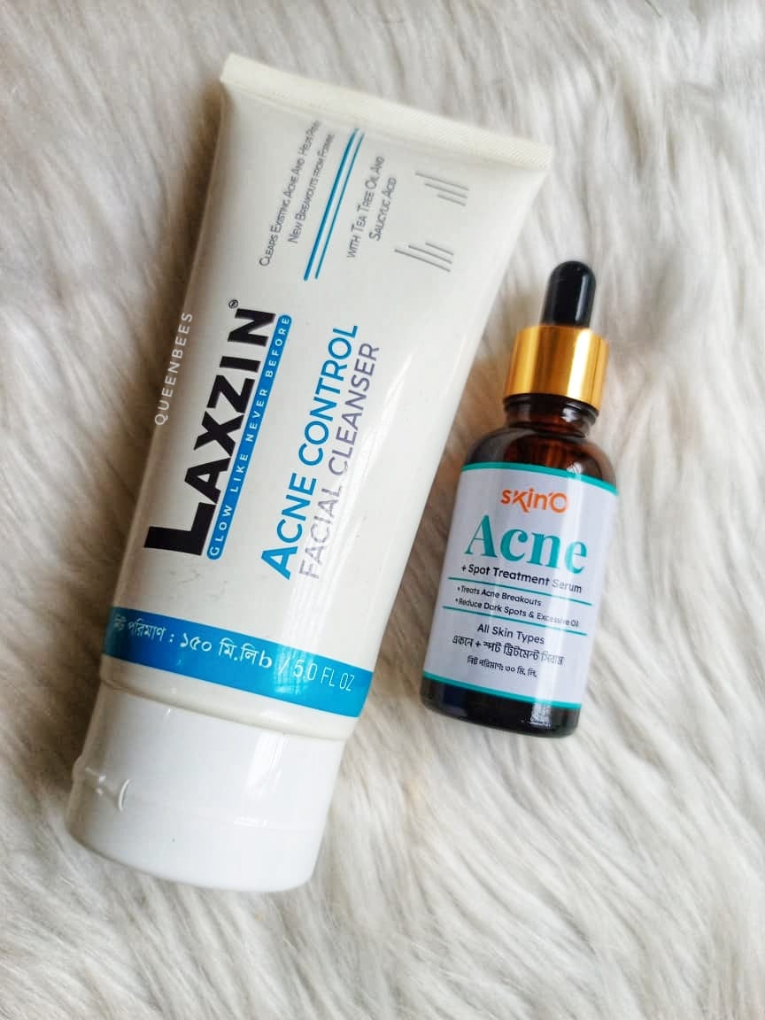 Laxzin acne control Facial Cleanser + skin o acne spot treatment serum combo_img_0